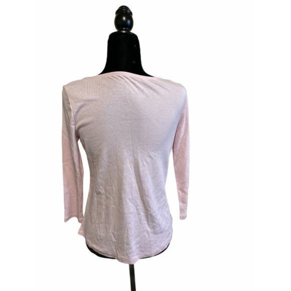 Womens Top PM Pullover Casual Top Charter Club Pale Pink 3/4 - Picture 4 of 6